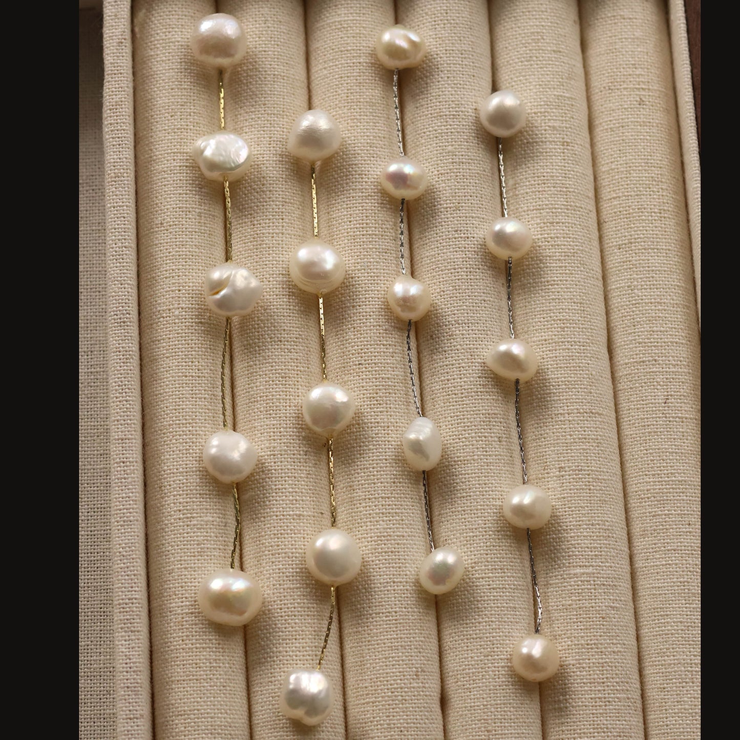 Amara dangled natural pearl earrings bridal