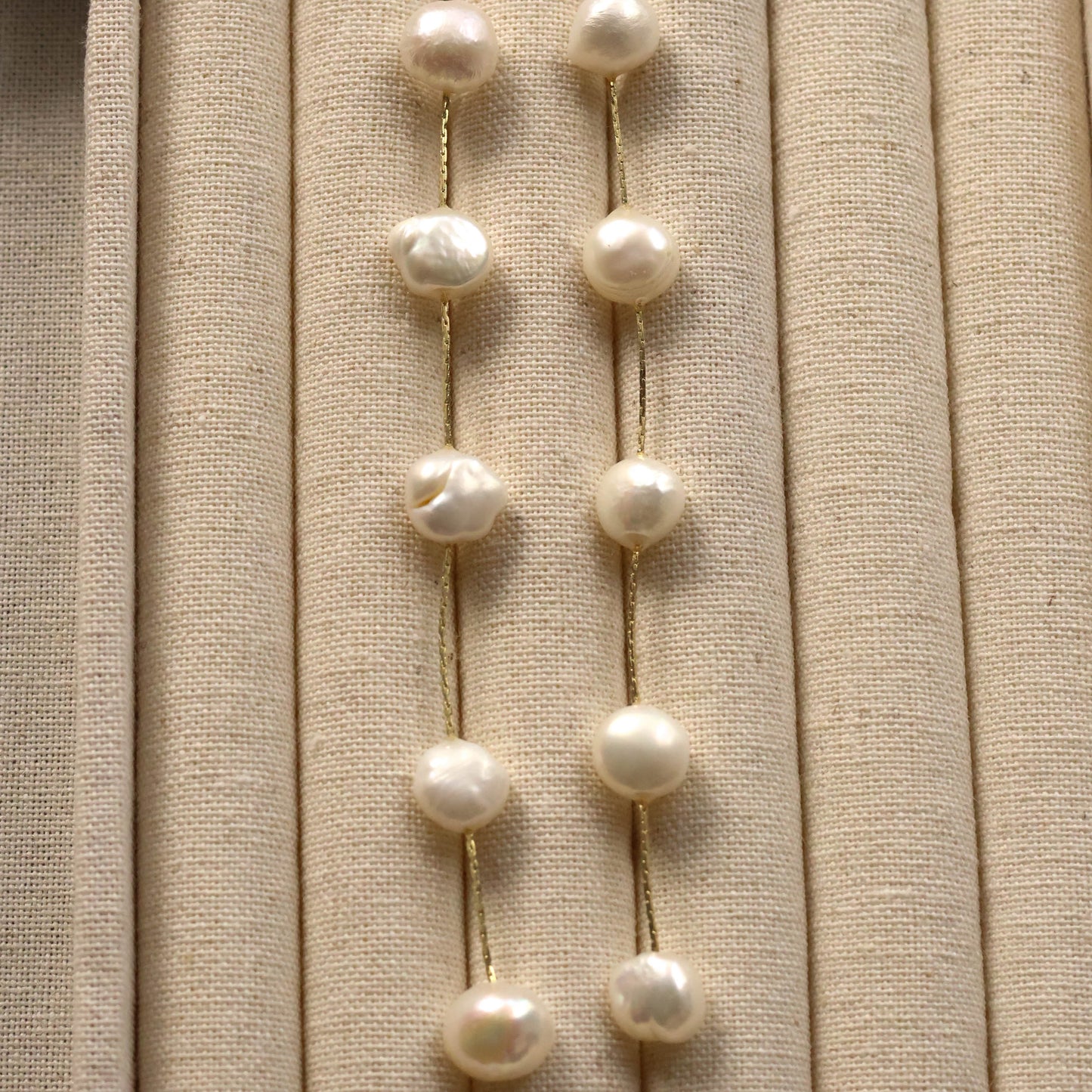 Amara dangled natural pearl earrings bridal