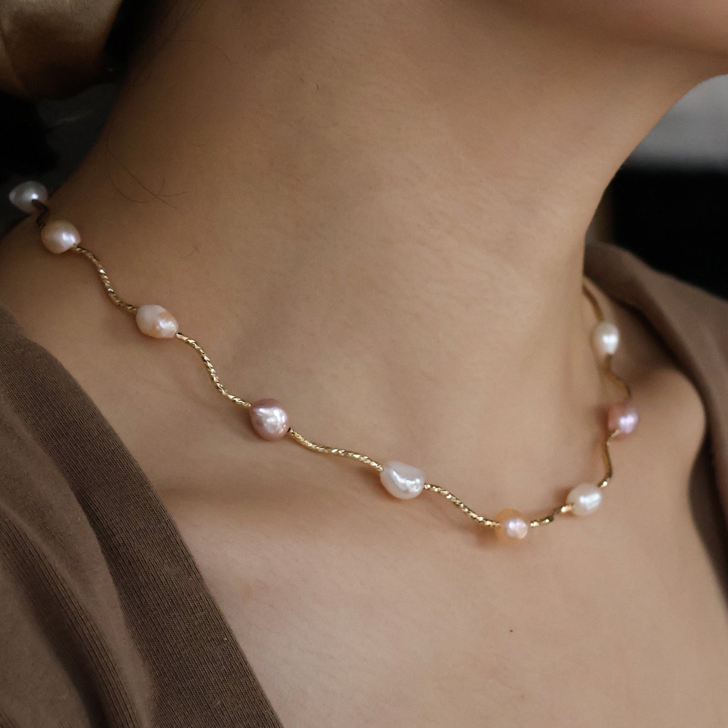 Aurelie natural pearl necklace