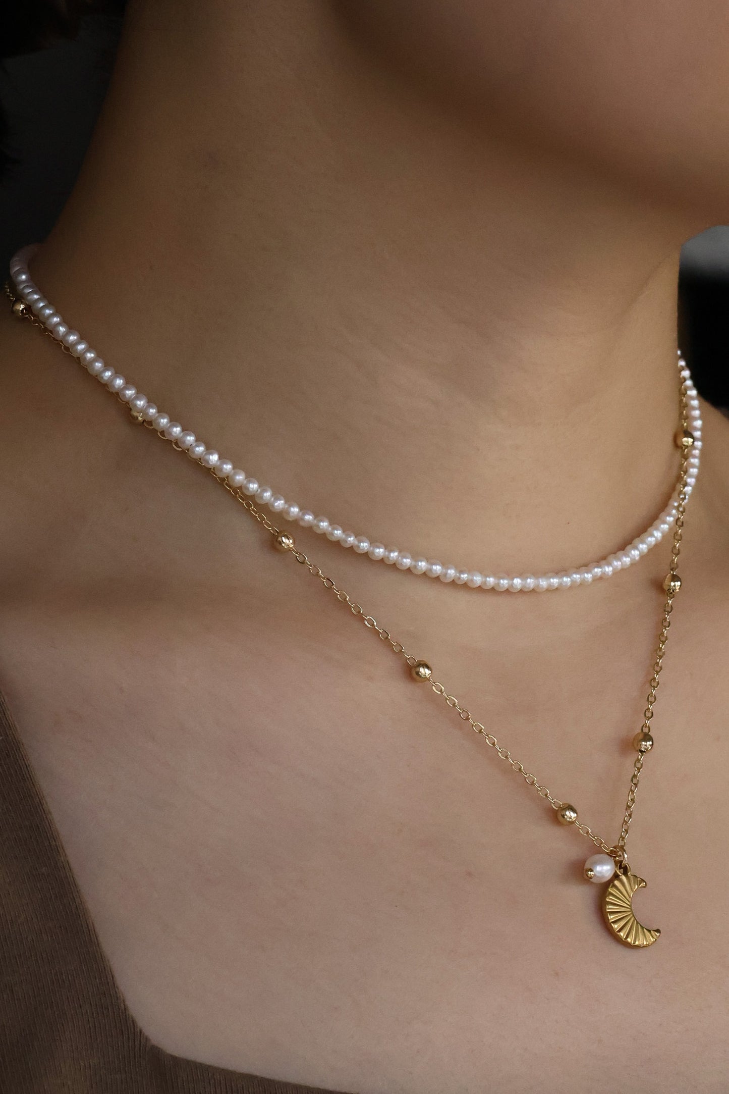 Baby pearl necklace freshwater pearl