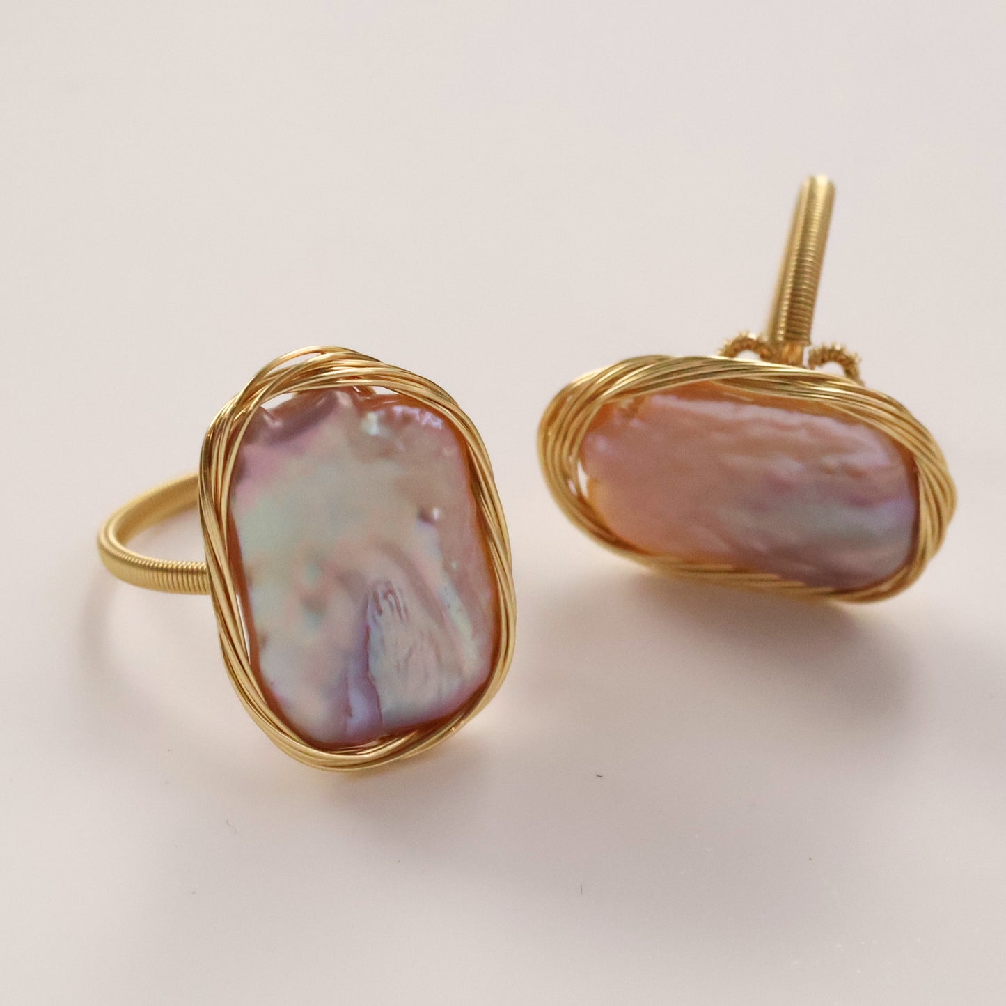 Large baroque Pearl open ring