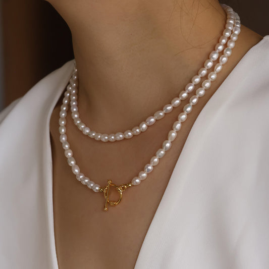 Beatrice natural pearl long necklace
