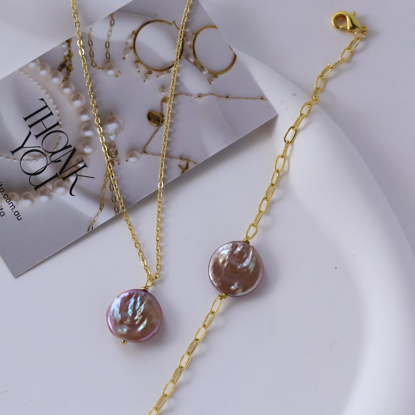 Purple Button baroque pearl necklace