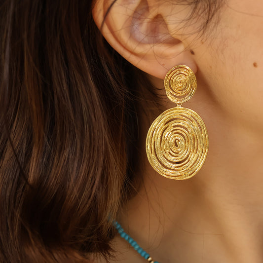 Carmen gold plated statement earrings