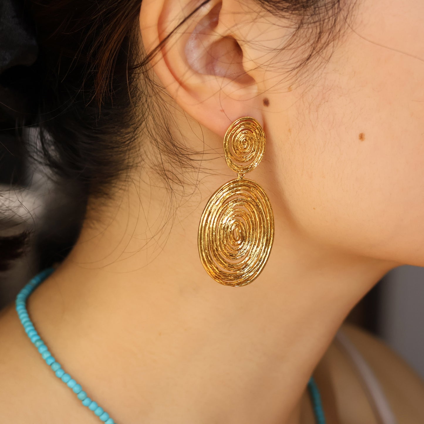 Carmen gold plated statement earrings