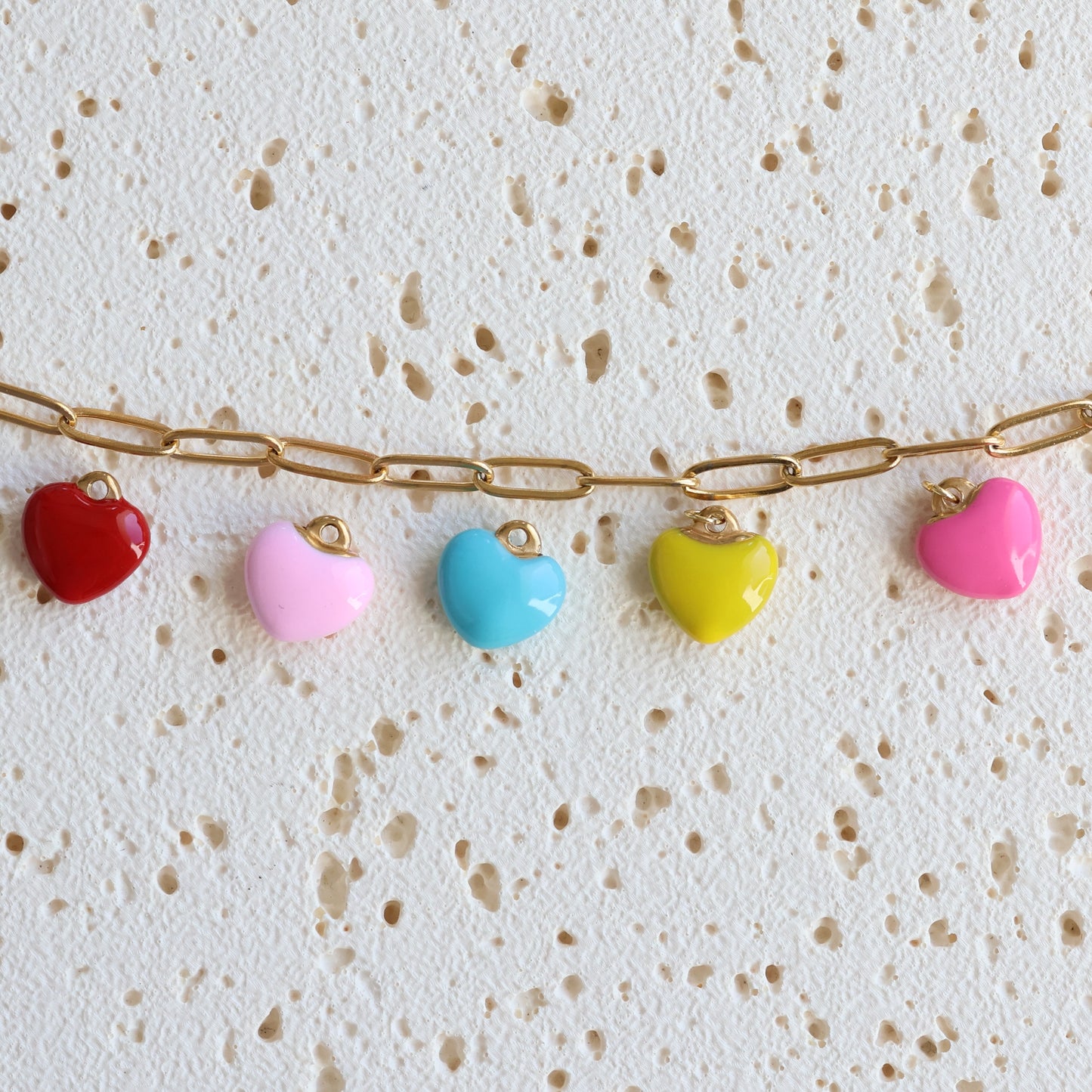 Colorful Enamel Heart Charms