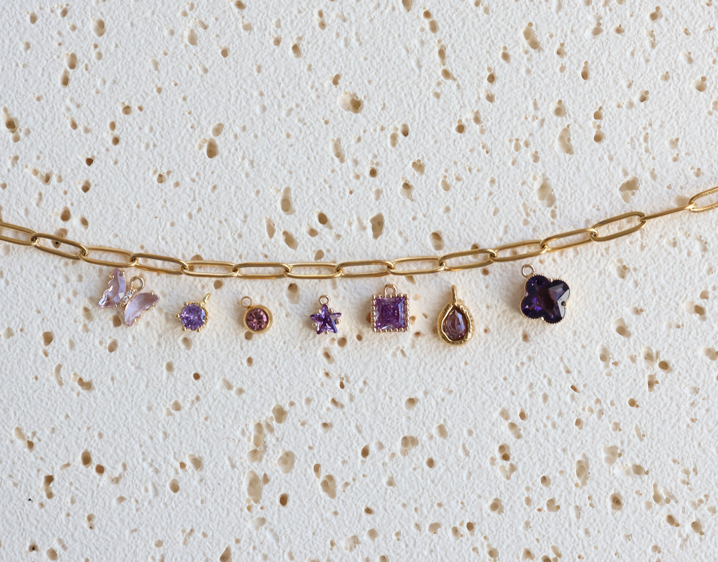 February Birthstone Amethyst Charm