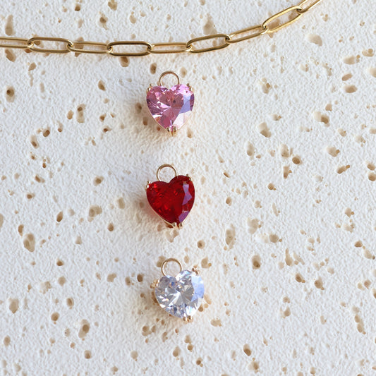 Rhinestones heart charm