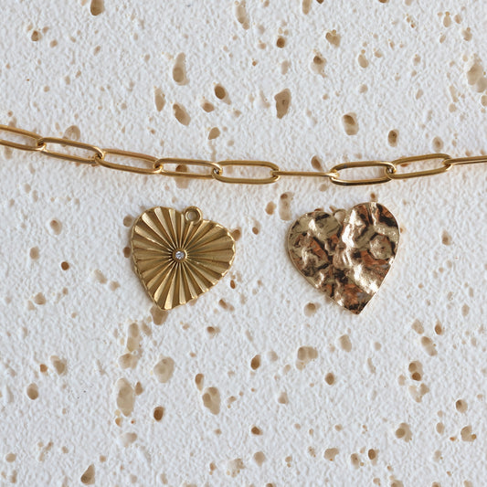 Textured & Radiant Heart Charms