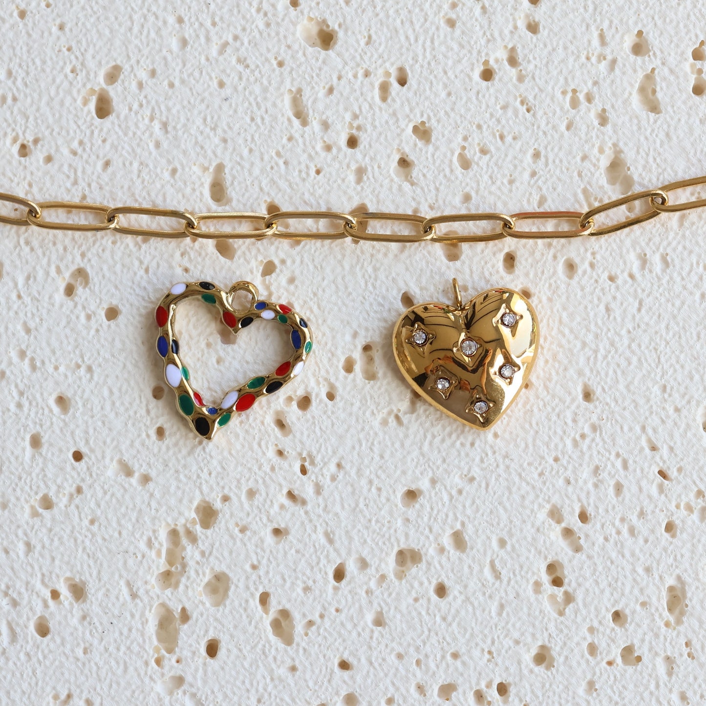 Vibrant & Textured Heart Charms