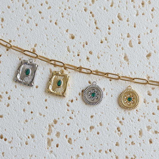 Gold plated frame charm