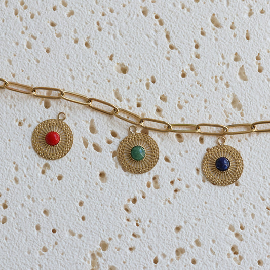 Ethereal Sun Disc Natural Stone Charms