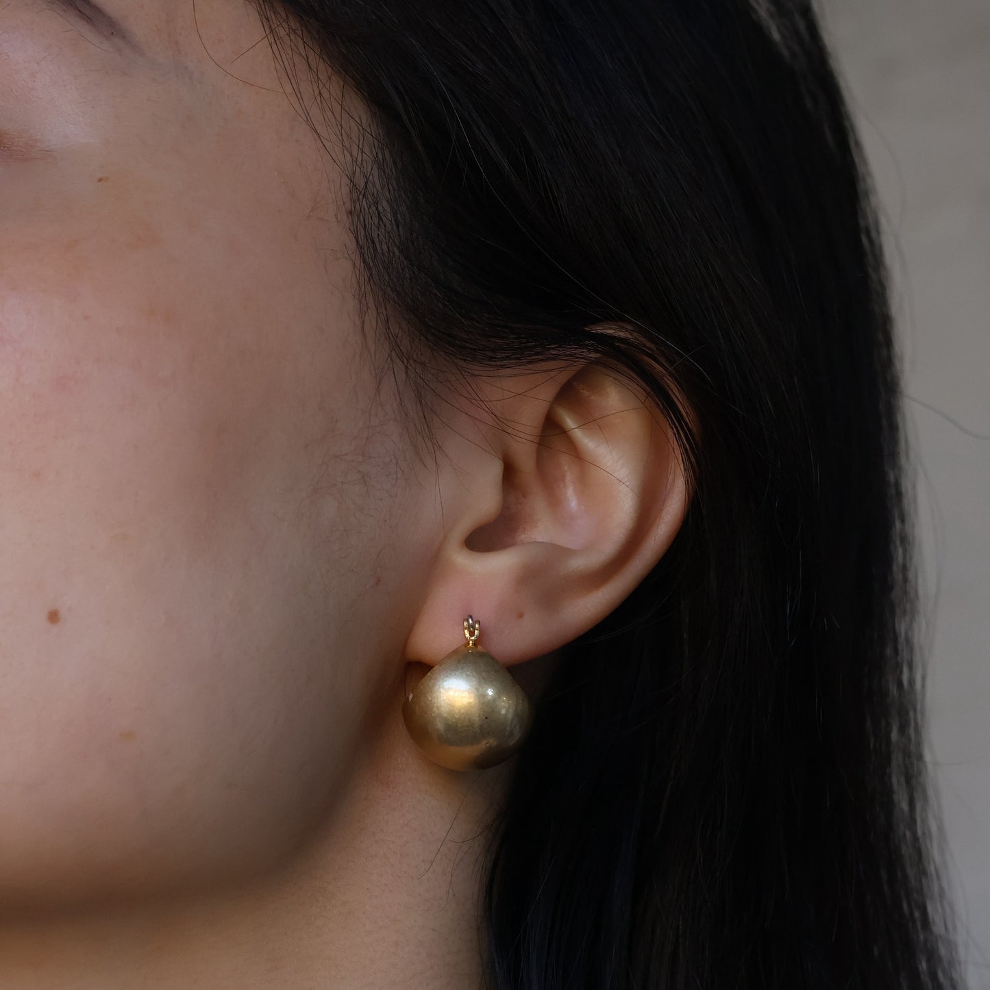 Golden Orb huggies Earrings