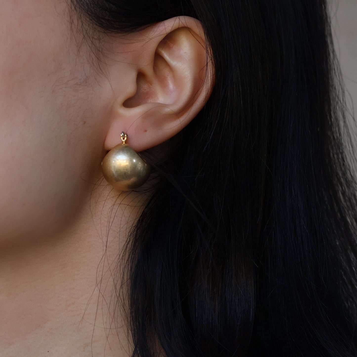 Golden Orb huggies Earrings