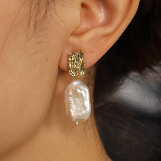 Alba baroque pearl earrings handmade