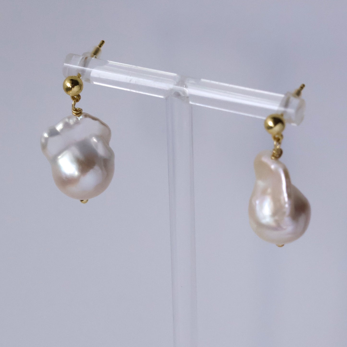 Paisley baroque pearl earrings