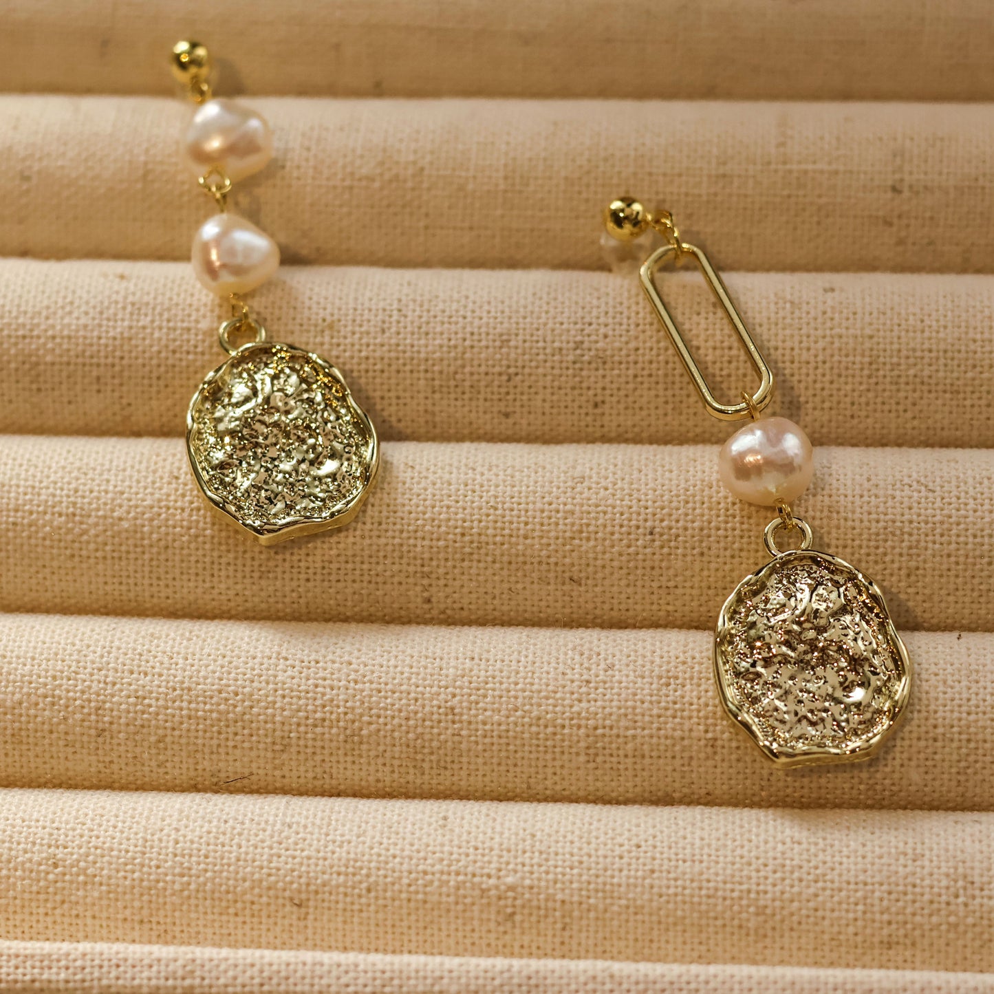 Victoria asymmetrical pearl earring