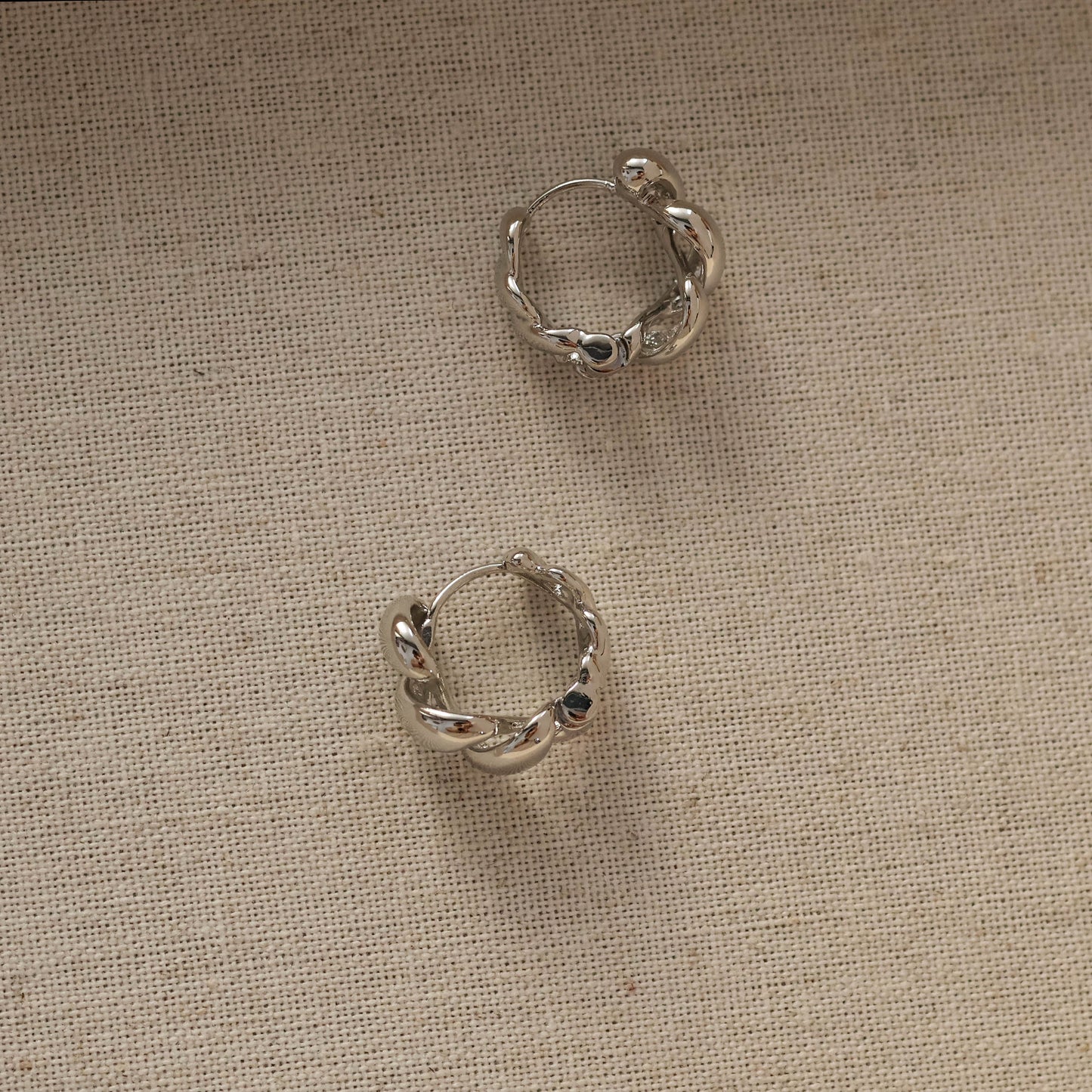 Quinn Gold Plated Twisted Huggies