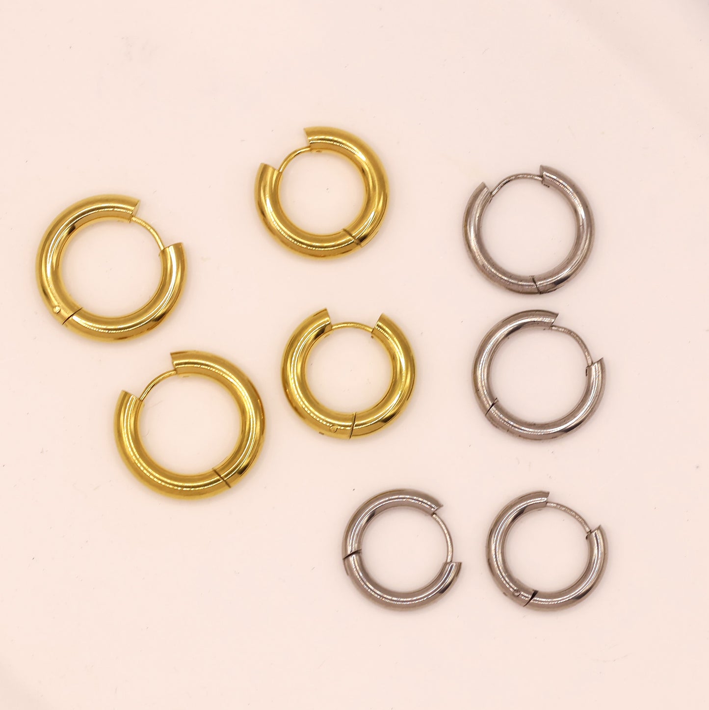 Minimalist gold plated huggies