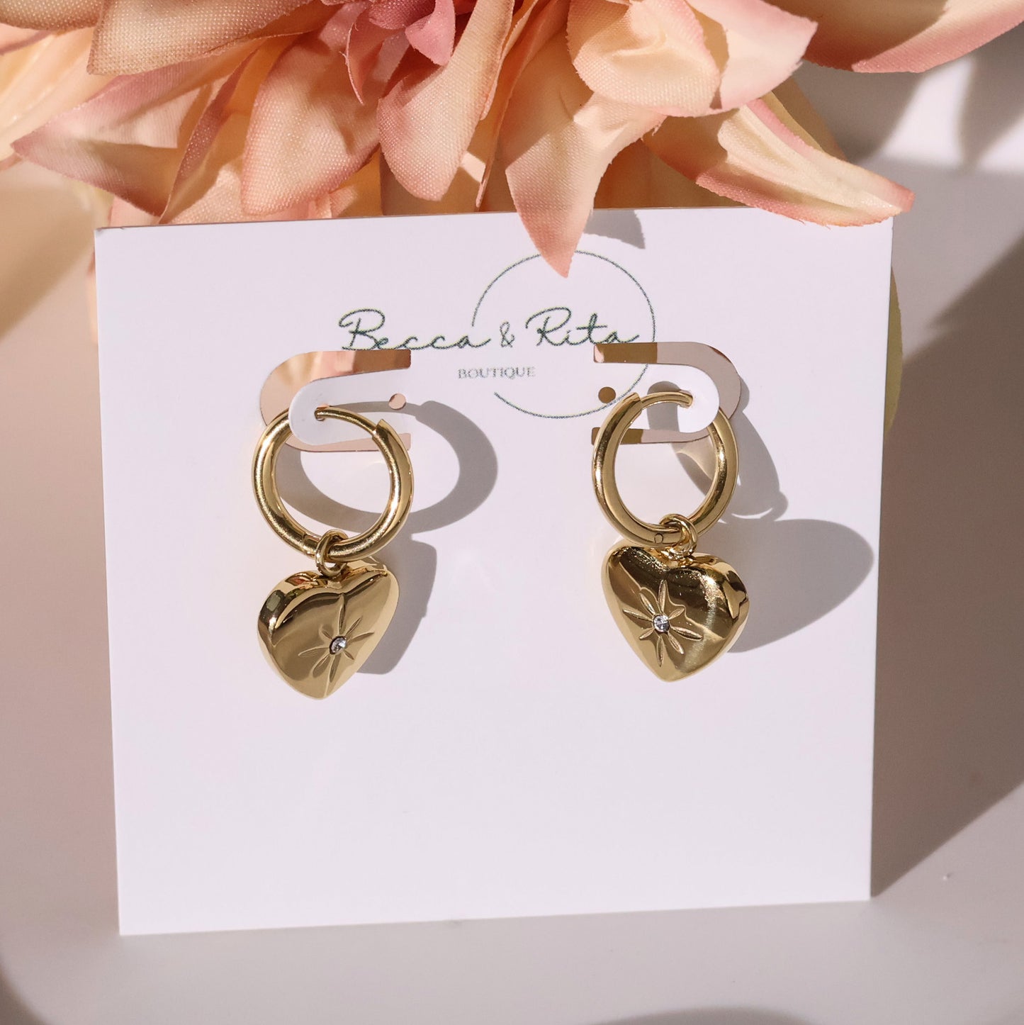 Valentine hoop earrings Sparkle Heart