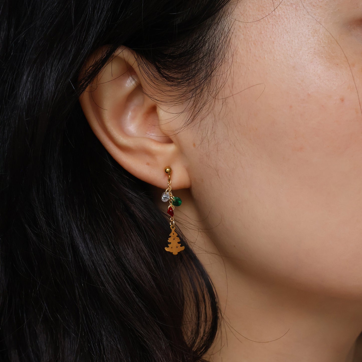 Handmade Christmas earrings gold plated