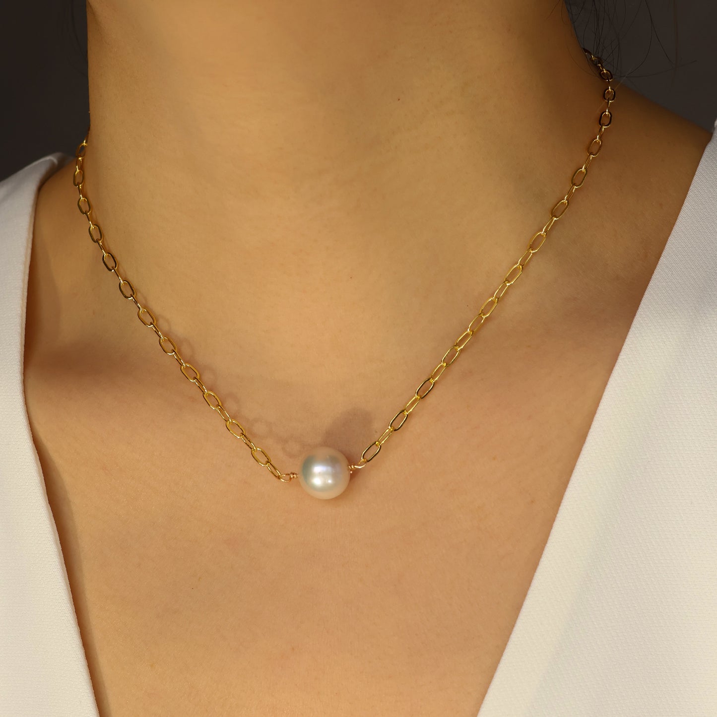 Eka pearl necklace gold plated