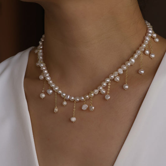 Elene Bridal Pearl Necklace Handmade for wedding prom