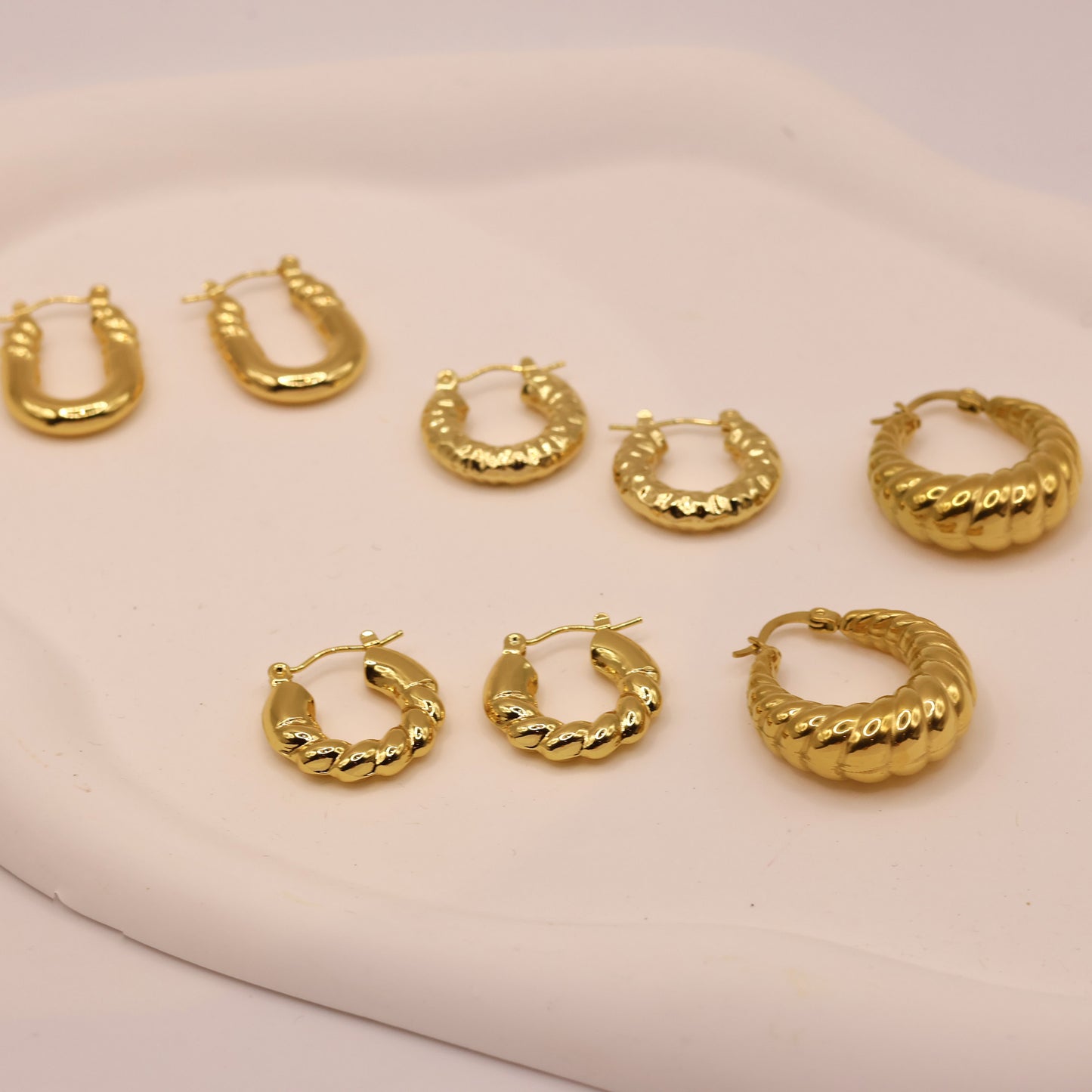 Gold plated huggies assorted