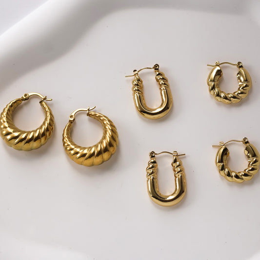 Gold plated huggies assorted