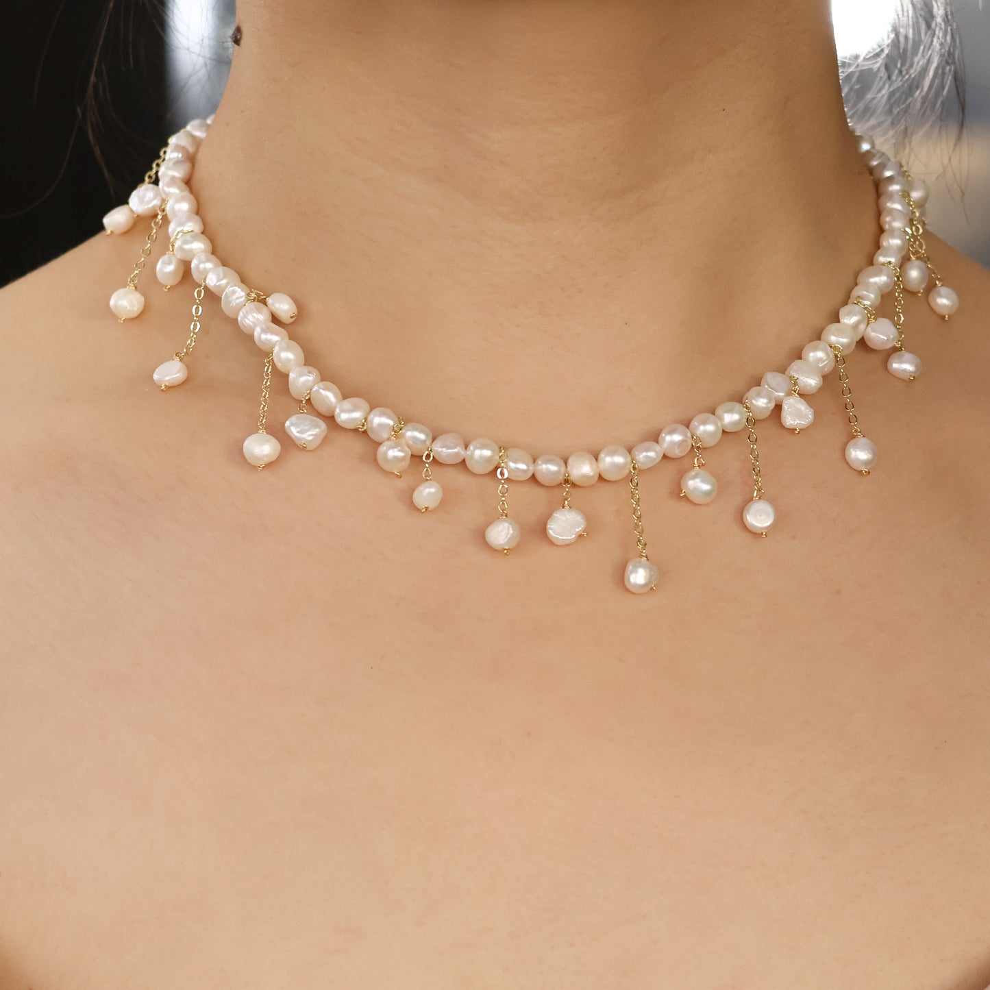 Elene Bridal Pearl Necklace Handmade for wedding prom