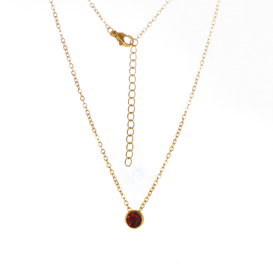 Personalised birthstone necklace real gold plated