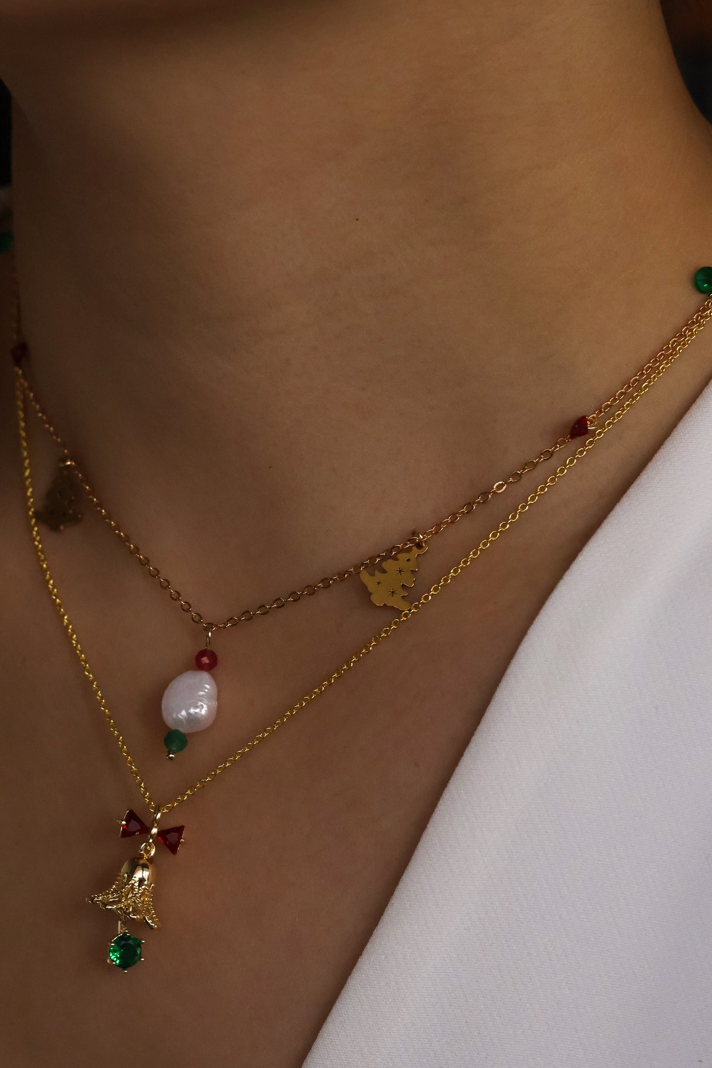 Jingle Bell Christmas Gold Plated Necklace