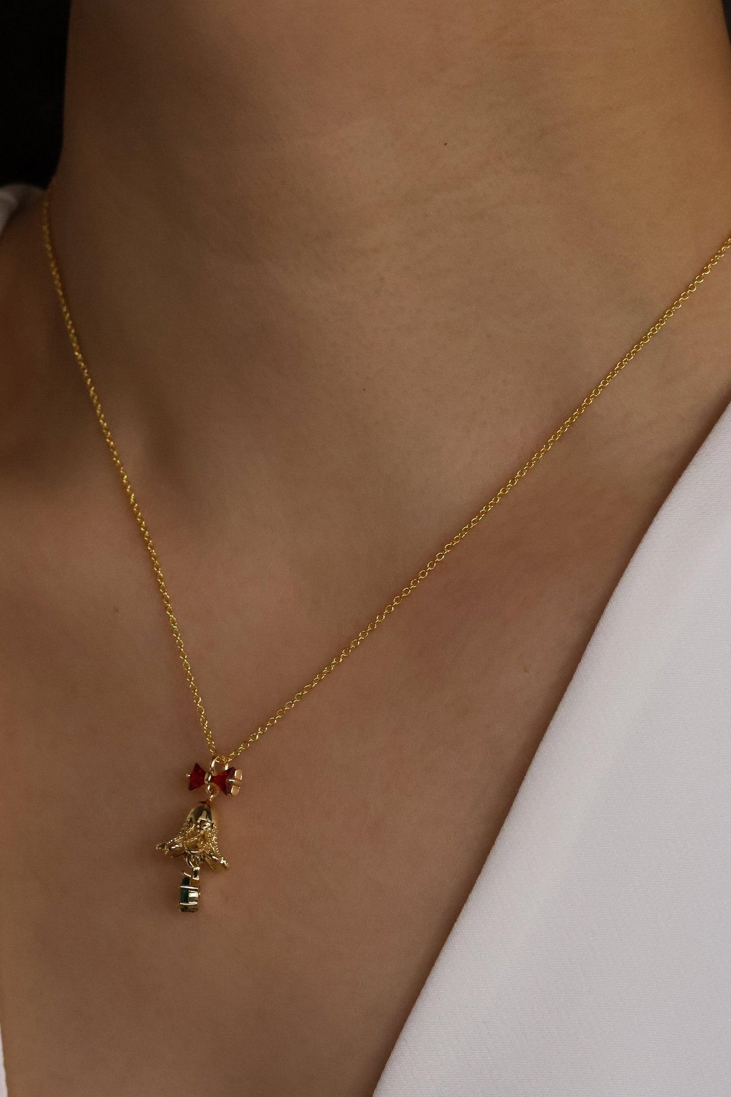 Jingle Bell Christmas Gold Plated Necklace