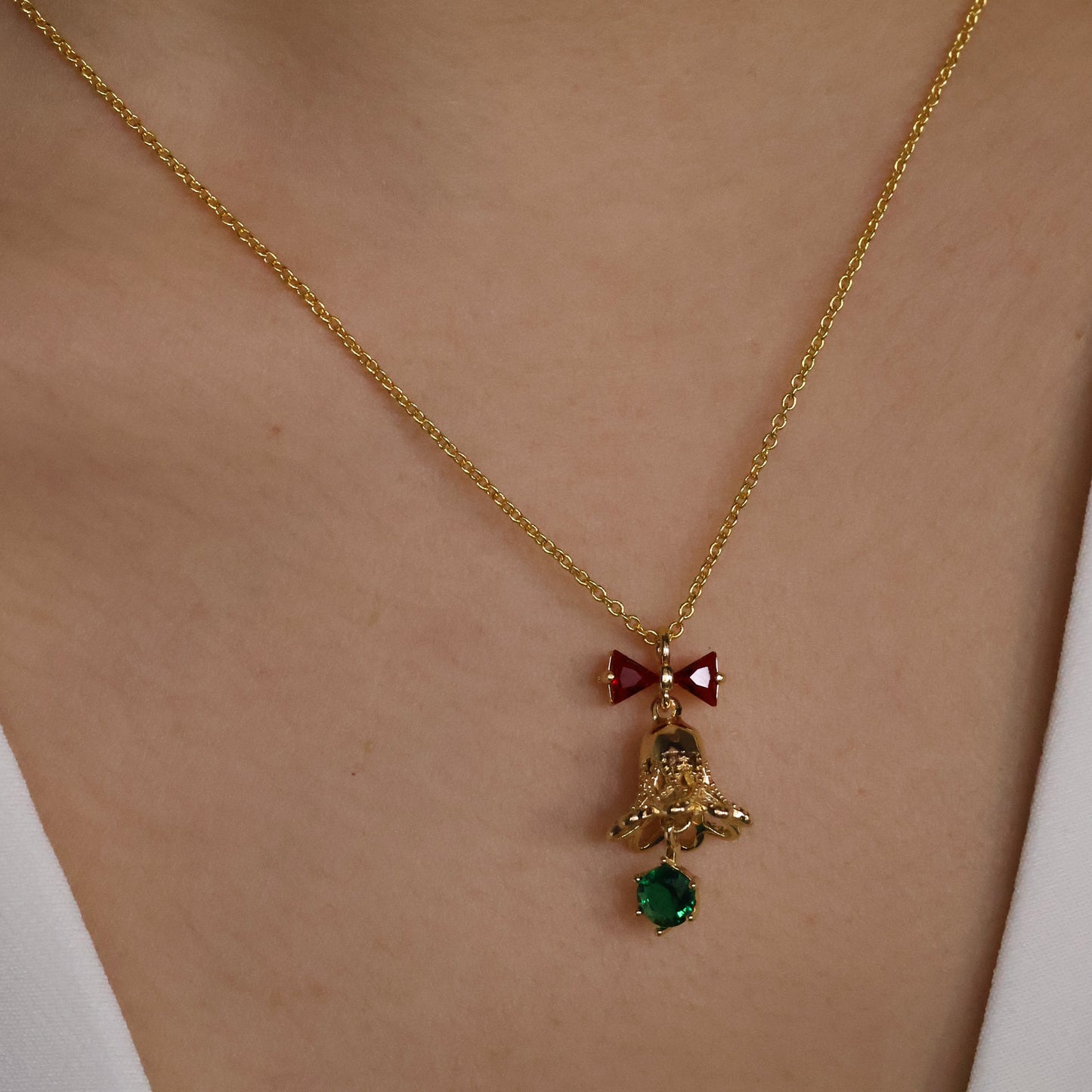 Jingle Bell Christmas Gold Plated Necklace