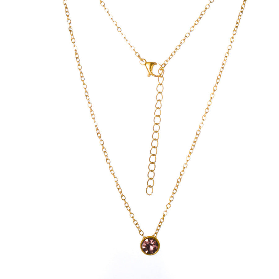 Personalised birthstone necklace real gold plated