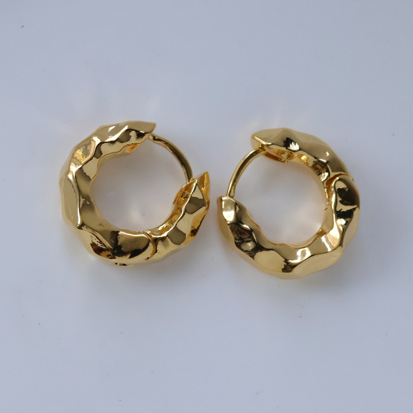 Lava gold plated hoop earrings