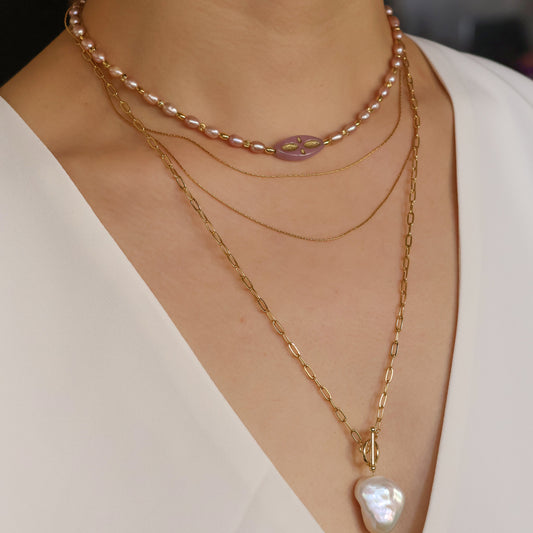 Lavender Haze Pearl Necklace