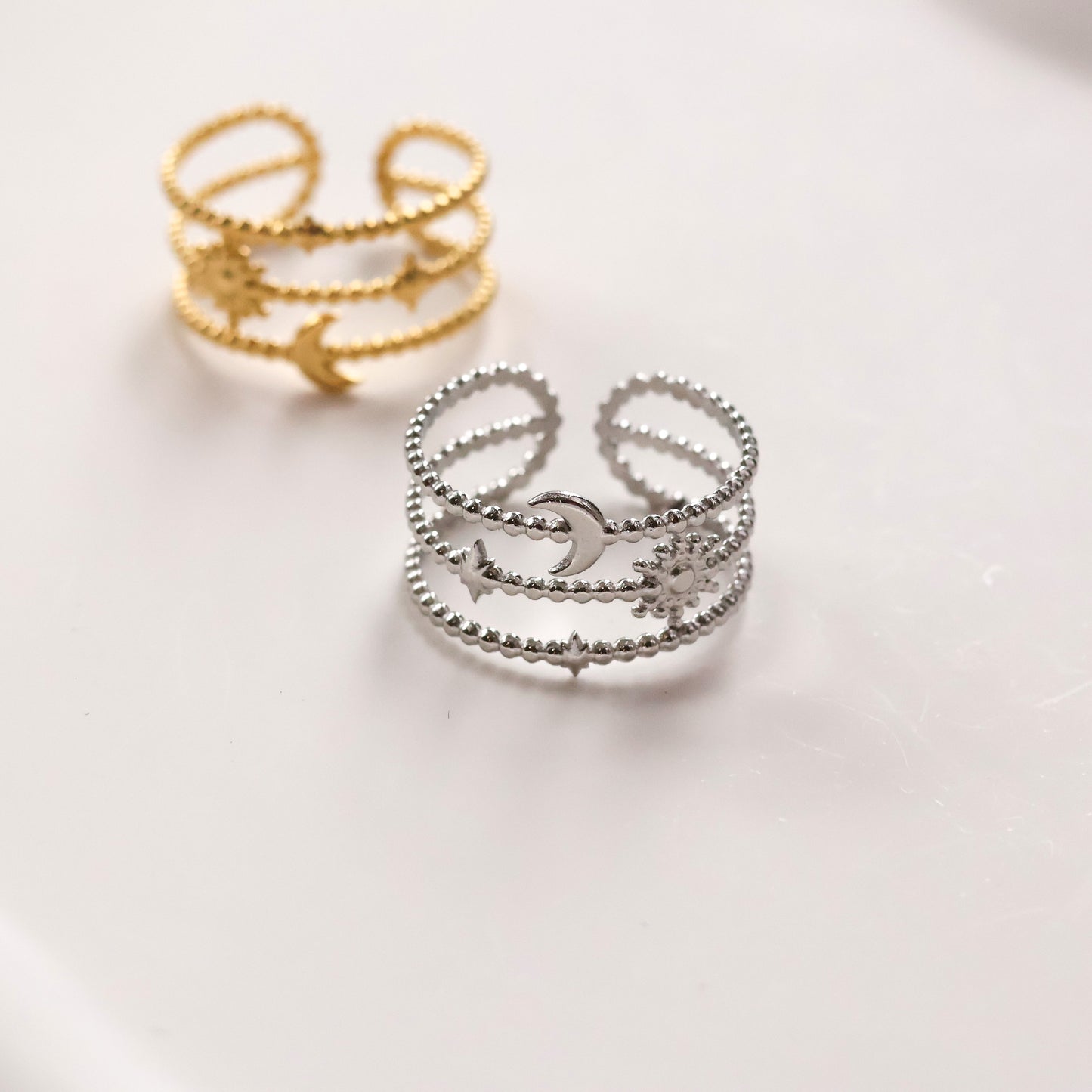 Lyra gold plated open ring