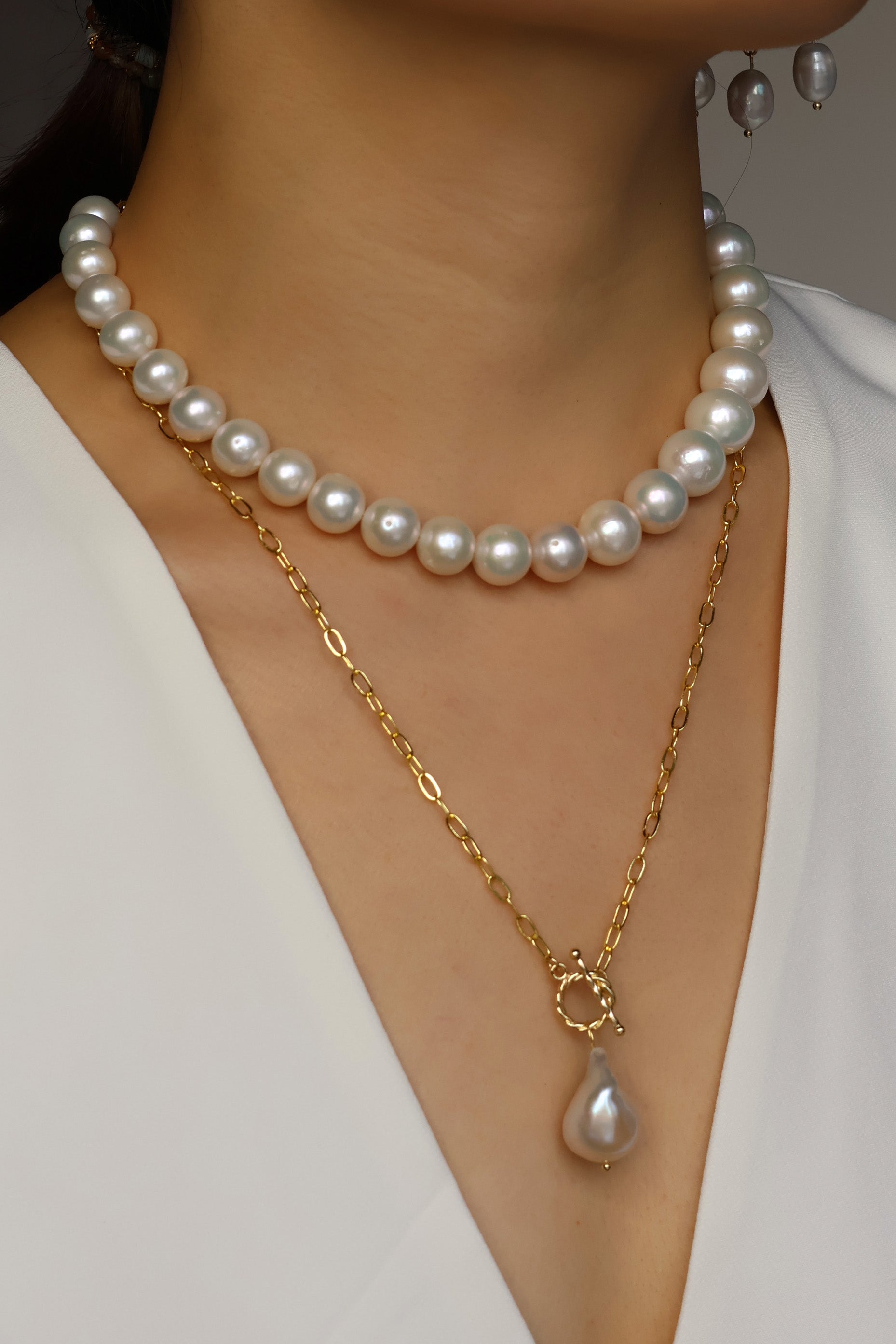 Classic pearl necklace 12-14mm large pearls – Becca and Rita Boutique