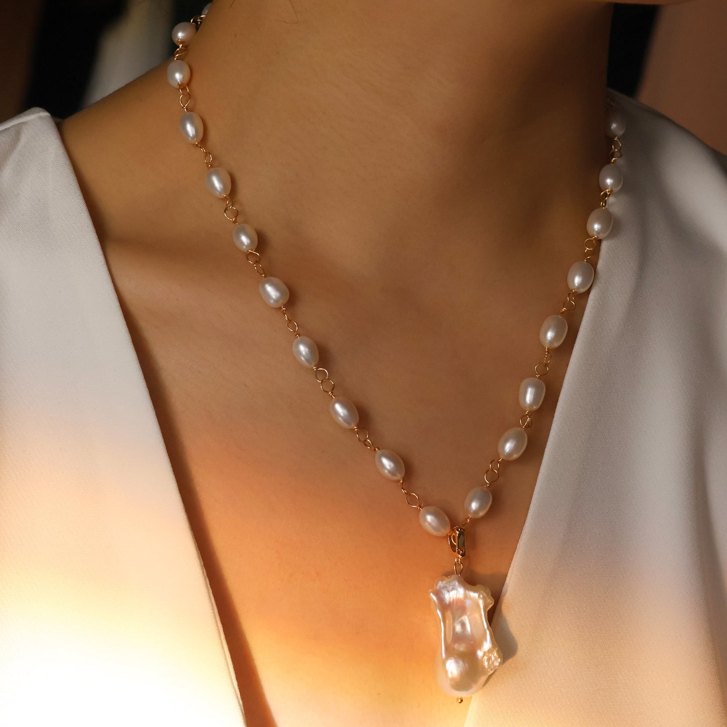 Mira Bridal Pearl Necklace