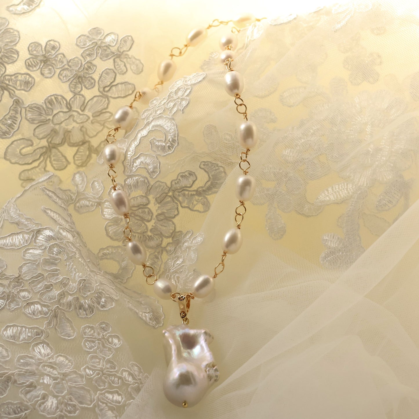 Mira Bridal Pearl Necklace