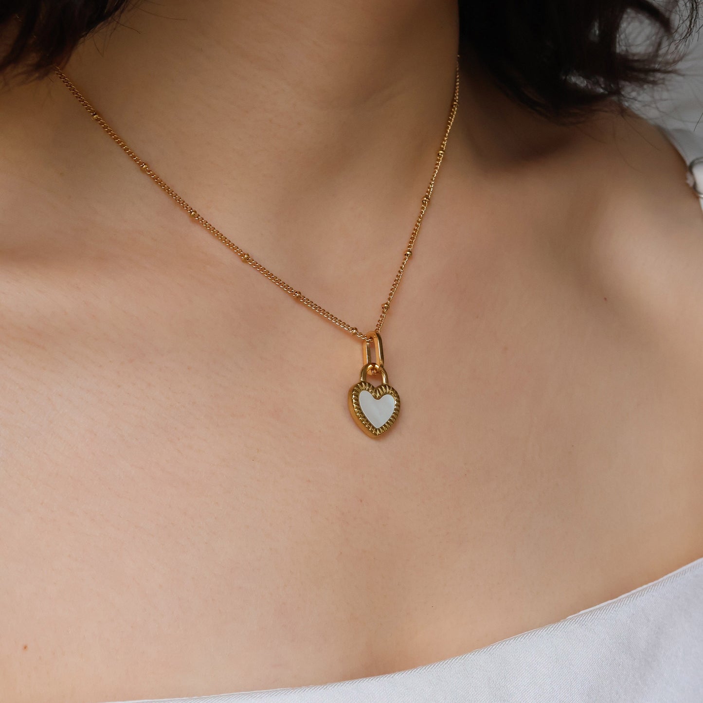 Double-Sided Heart Pendant Necklace