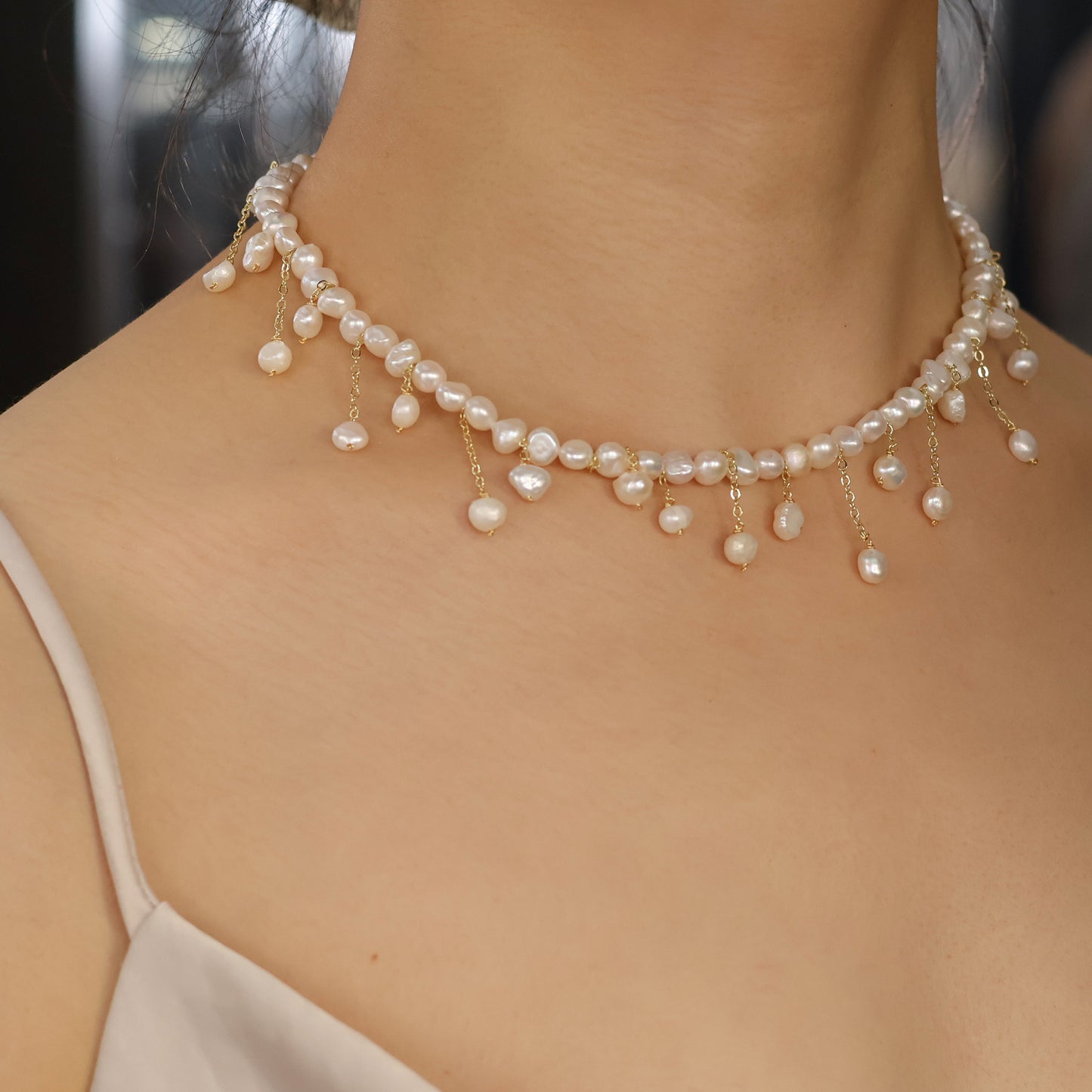 Elene Bridal Pearl Necklace Handmade for wedding prom