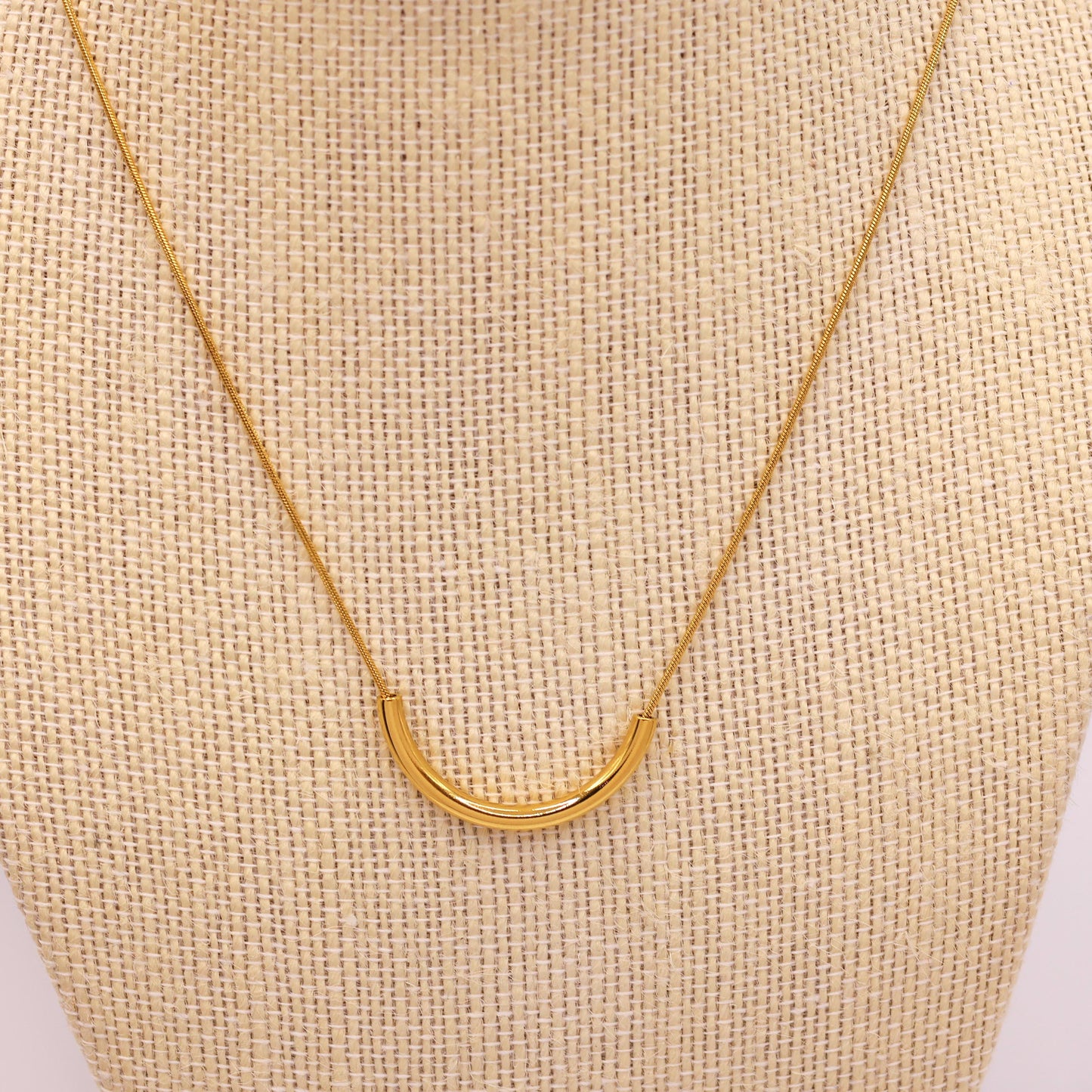 Gold plated smile necklace