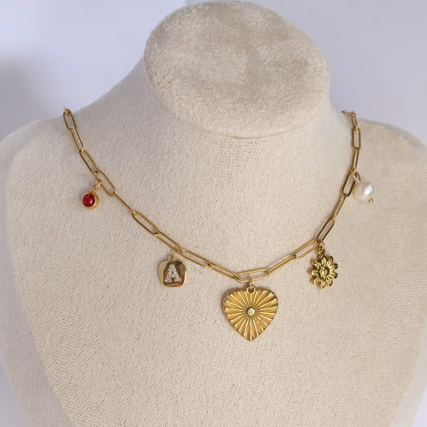Golden Love Charm Necklace