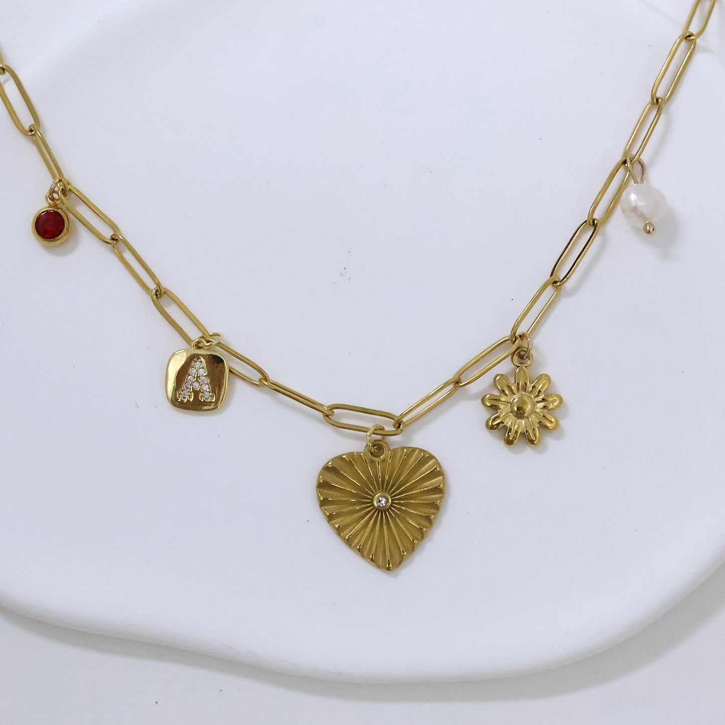 Golden Love Charm Necklace