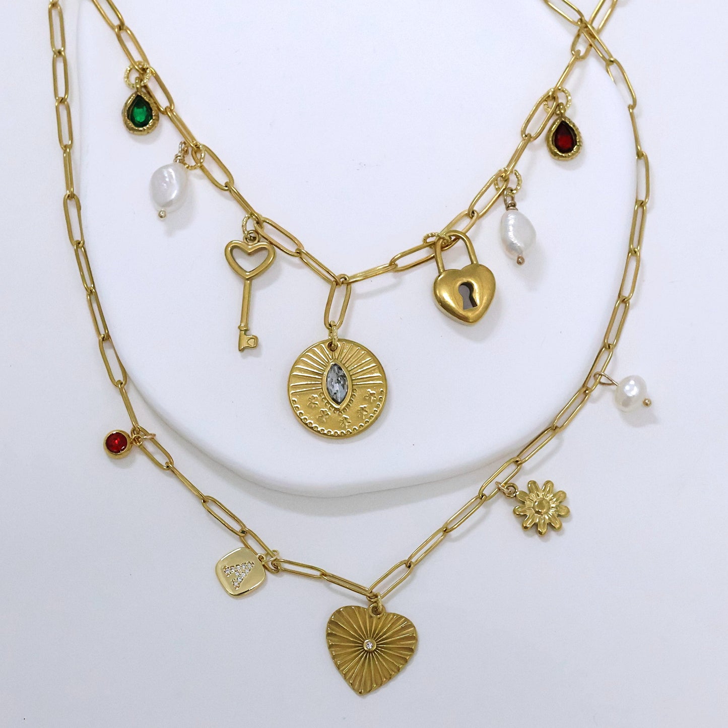 Golden Love Charm Necklace