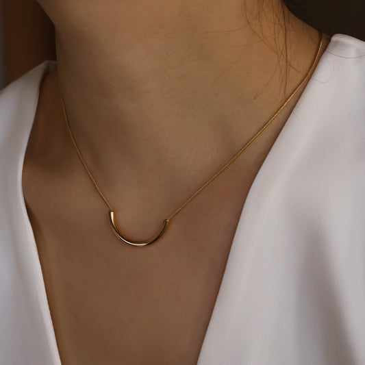 Gold plated smile necklace