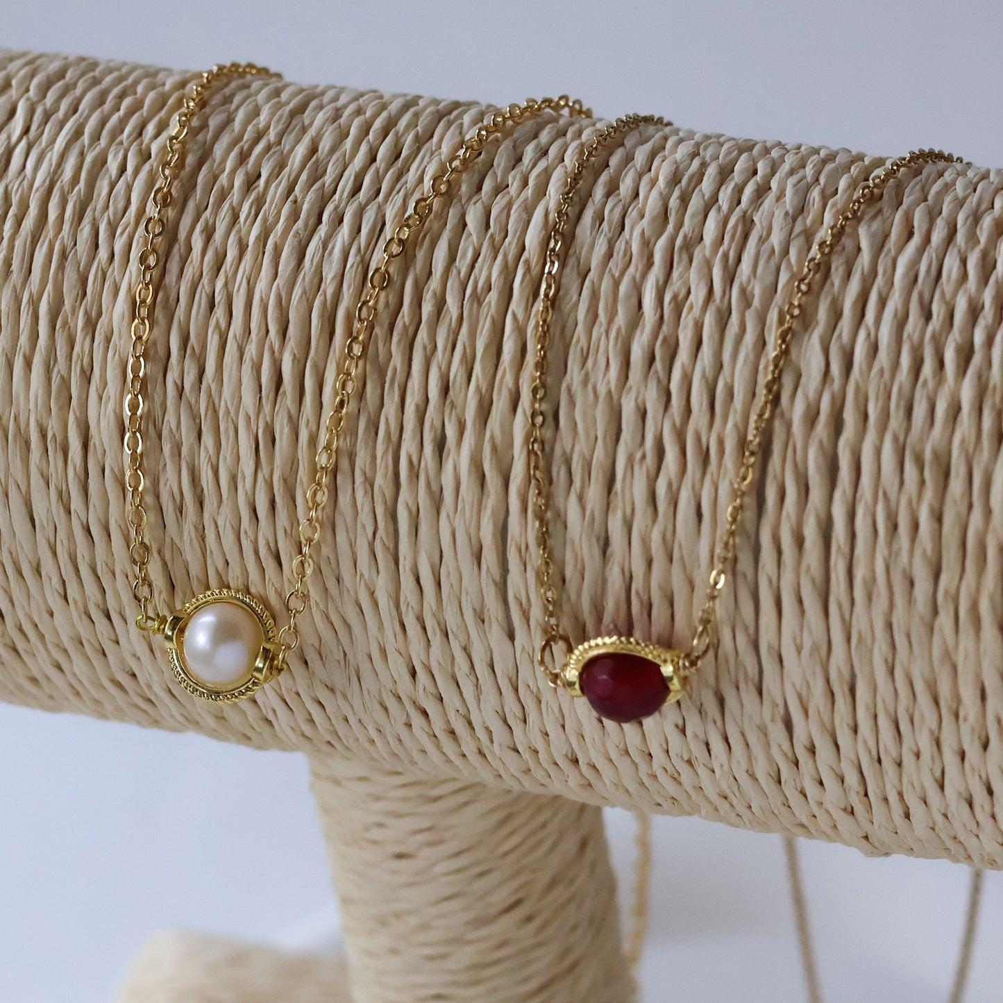 Leah pearl necklace gold plated