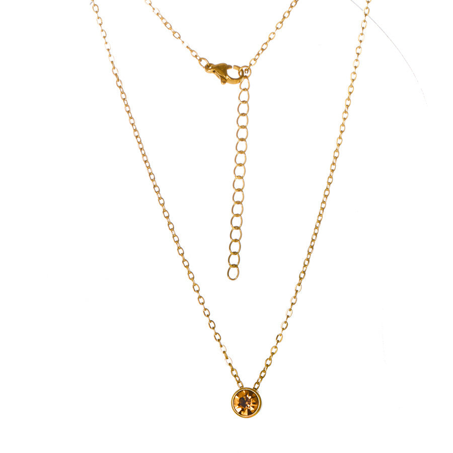 Personalised birthstone necklace real gold plated